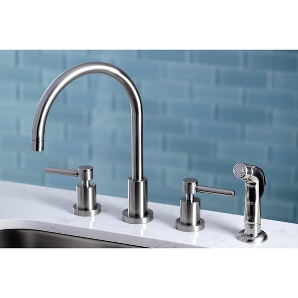 KS8728DL Widespread Kitchen Faucet, Brushed Nickel